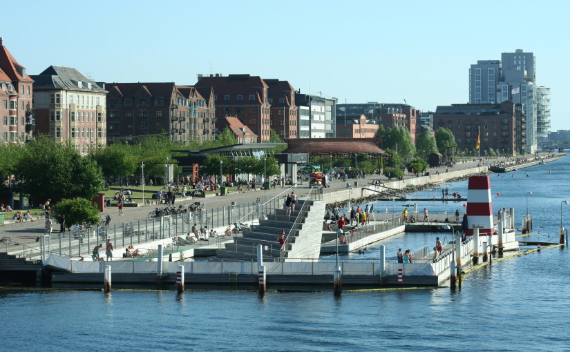 De stad, de rivier en het zwemmen